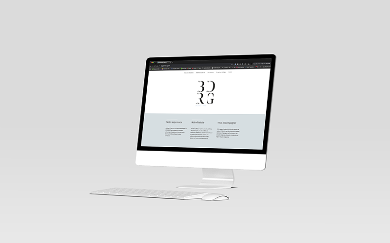 Damien Digital, design UXUI, designer, BDRG Avocats Paris, mockup écran desktop unique, page présentation cabinet notre expérience notre nature vous accompagner